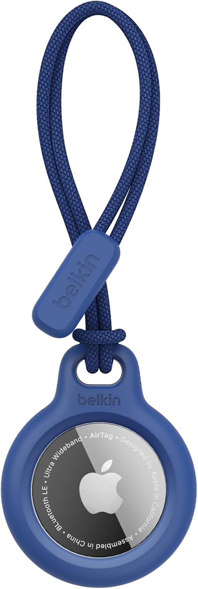 Apple Airtag Secure Holder with Strap - Apple Air Tag Keychain - Airtag Holder with Strap for Key Ring - Airtag Keychain Accessories - Scratch Resistant Airtag Case with Raised Edges - Blue