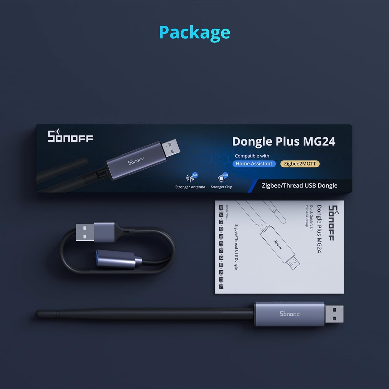 Zigbee 3.0 USB Dongle with MG24 Gateway, EFR32MG24, and Thread Compatibility for Home Assistant and Zigbee2Mqtt Integration
