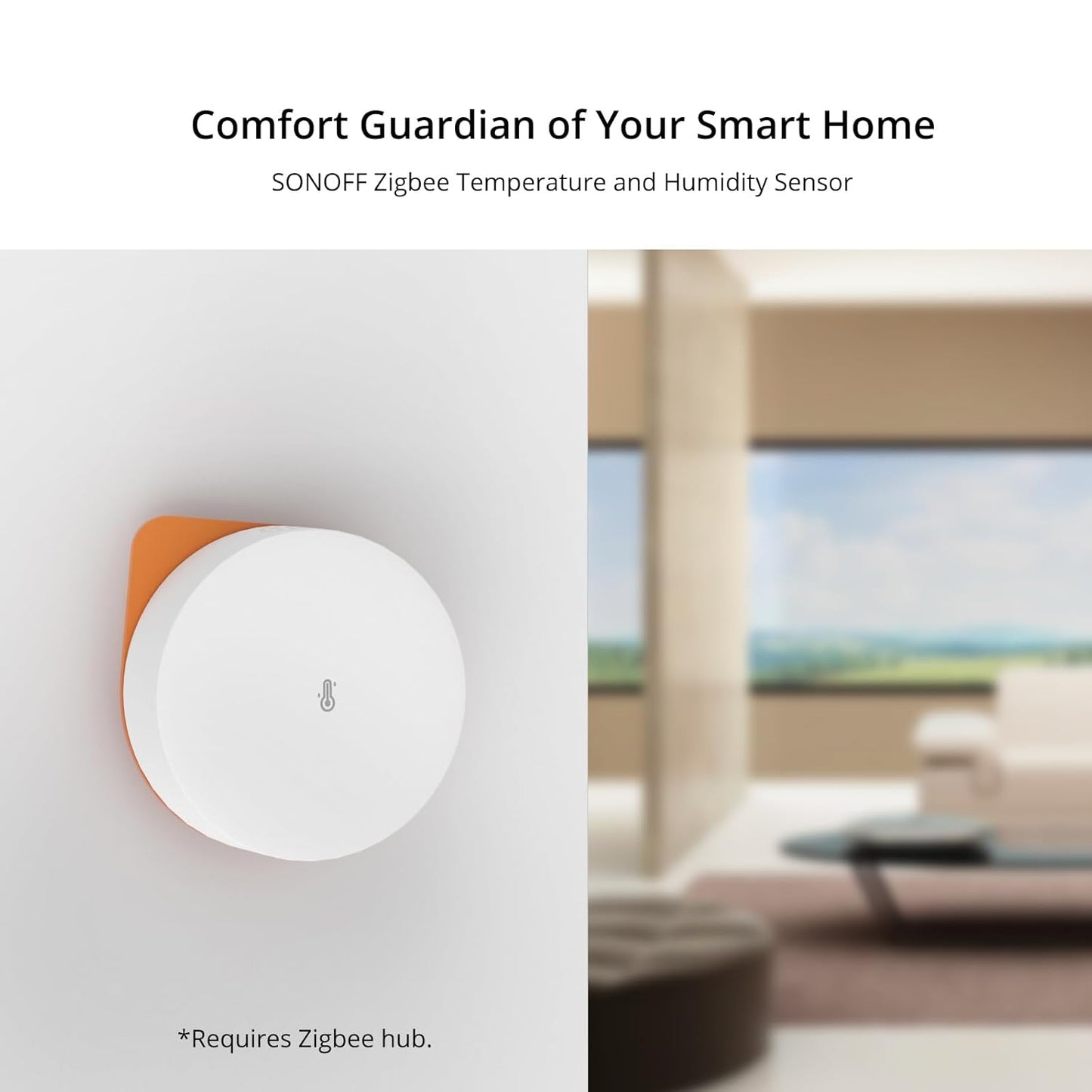 SNZB-02P Zigbee Indoor Temperature and Humidity Sensor - Thermometer and Hygrometer with Alerts, Compatible with Alexa & Google Home for Remote Monitoring and Home Automation, Requires Zigbee 3.0 Hub, Pack of 2