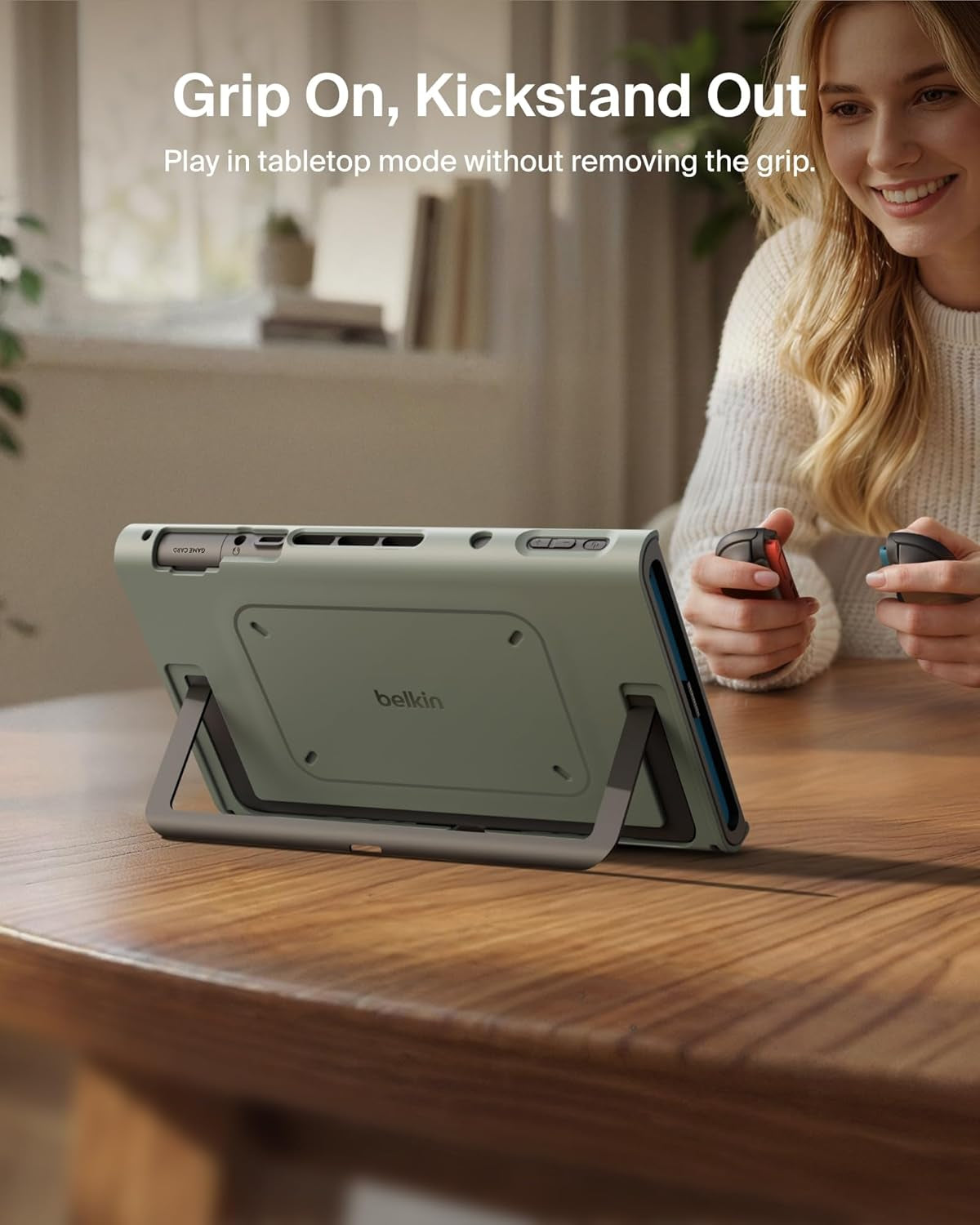 Nintendo Switch 2 Case Grip, Dockable & Quick-Release Design, Ergonomic Non-Slip, Kickstand Compatible Protective Case, Detachable & Comfortable Joy-Con 2 Handheld Grip, Travel Controller Case