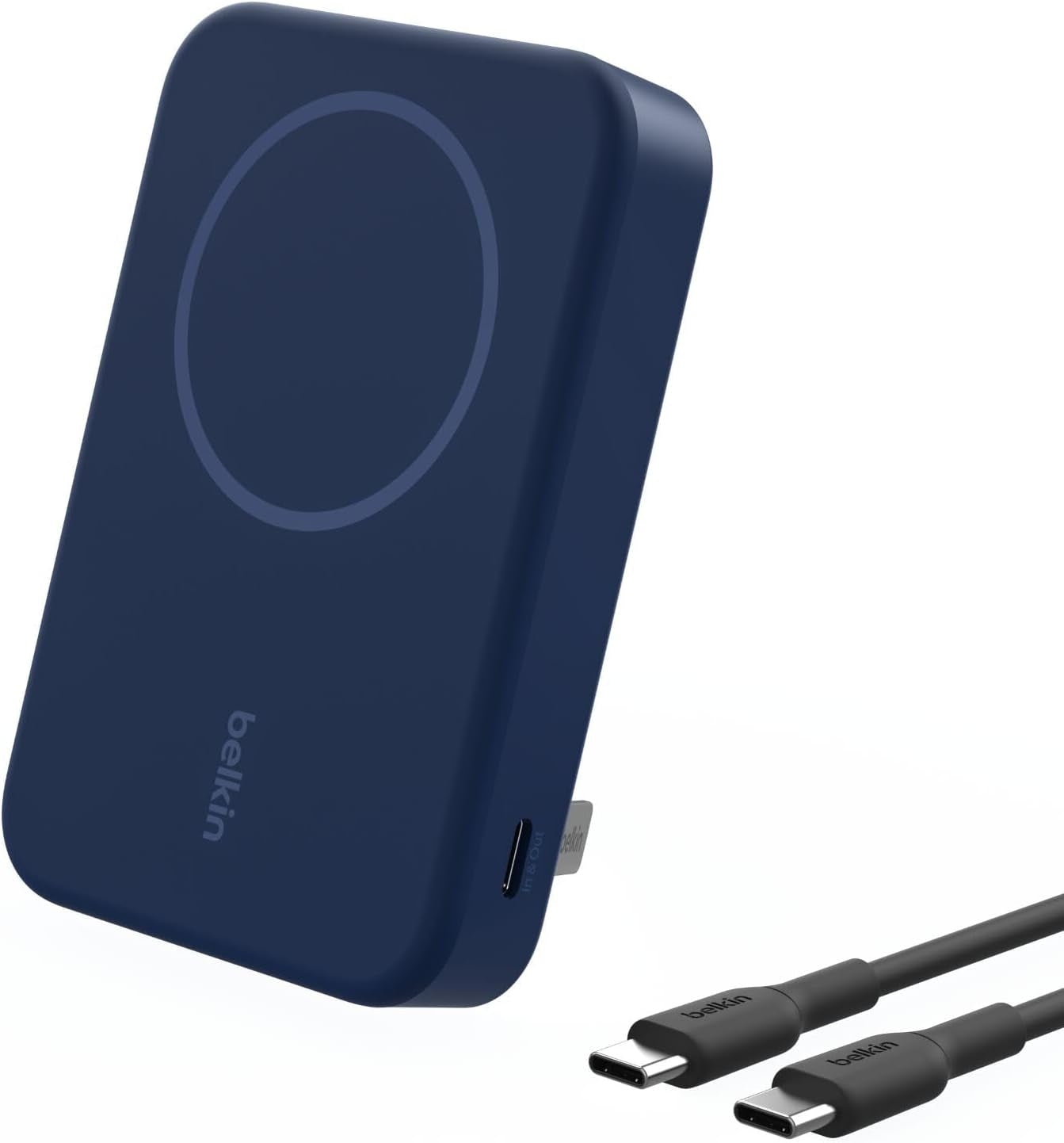 Portable Charger, Wireless Power Bank 15W 10000 Mah W/ Qi2, Magsafe Charger + Built-In Pop-Up Kickstand - Iphone 17, Air, Pro, Pro Max, Airpods, Apple Watch, Google Pixel 10, Etc. - Blue