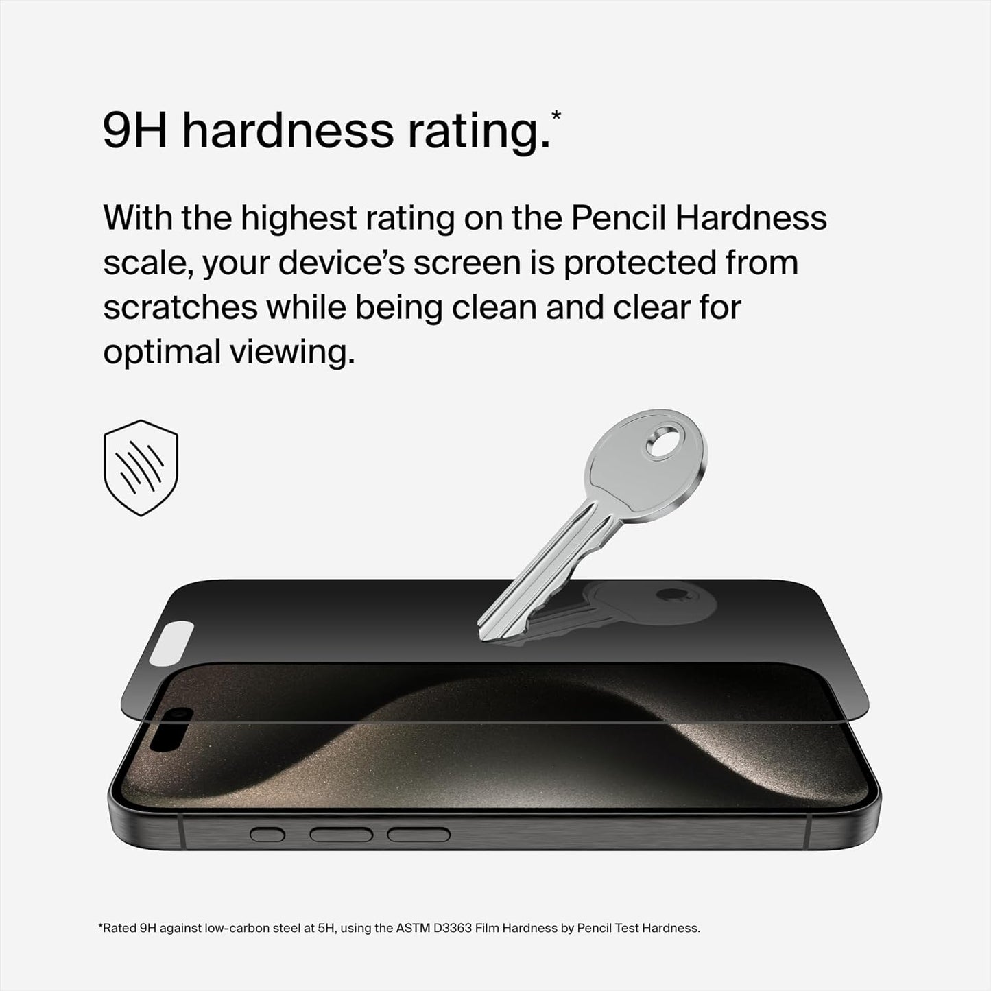Screenforce Temperedglass Treated Privacy Screen Protector for Iphone 15 Pro - Slim & Scratch-Resistant - Includes Easy Align Tray for Bubble Free Application