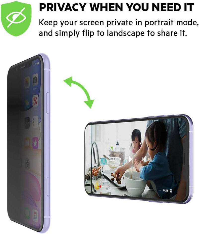 SCREENFORCE Tempered Glass Privacy Screen Protector for Iphone 11, Iphone XR, Model Number: Ova006Zz