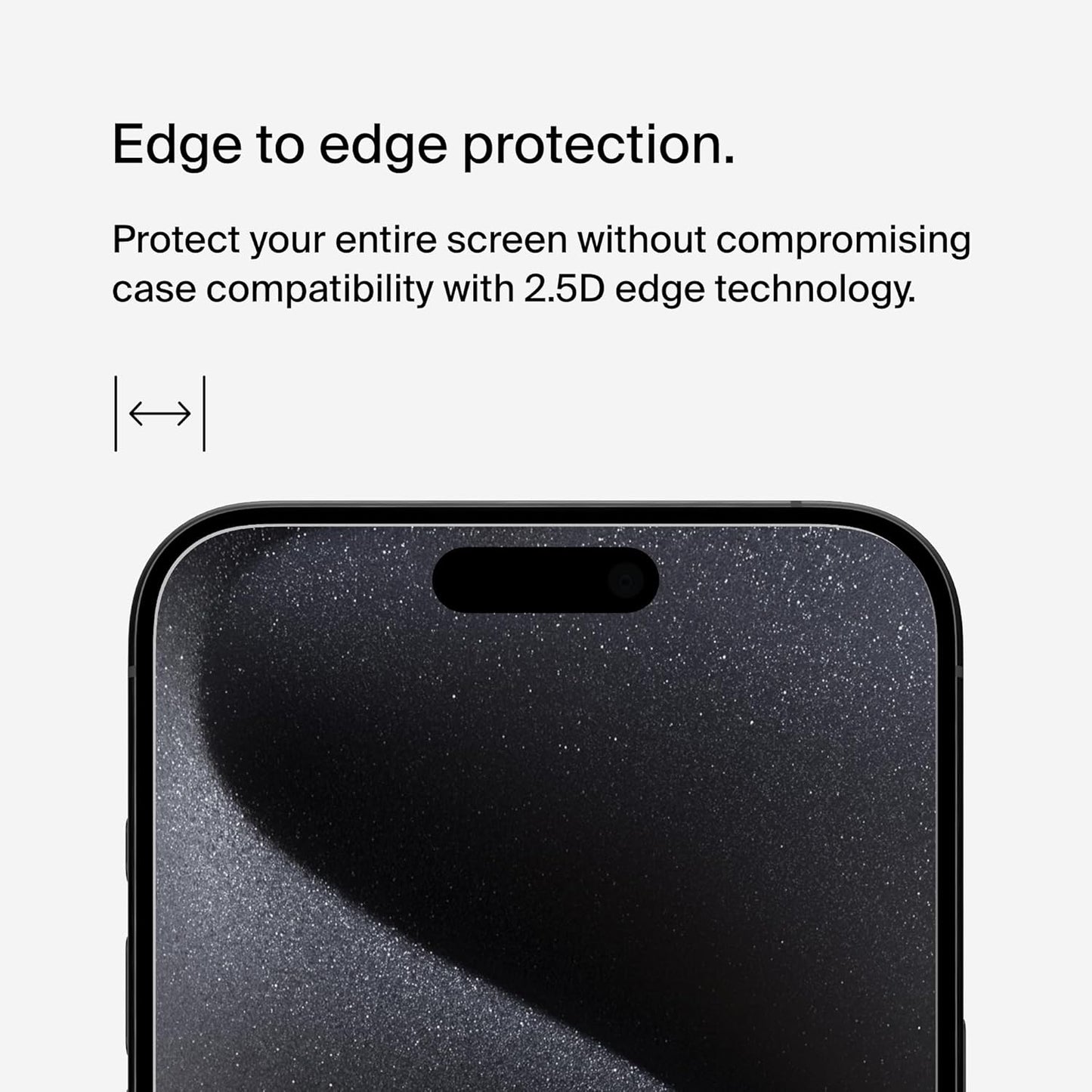 Screenforce Ultraglass 2 Treated Iphone 15 Pro Max Screen Protector - Scratch-Resistant, 9H Hardness Tested Glass W/Slim Design - Includes Easy Align Tray for Bubble-Free Application