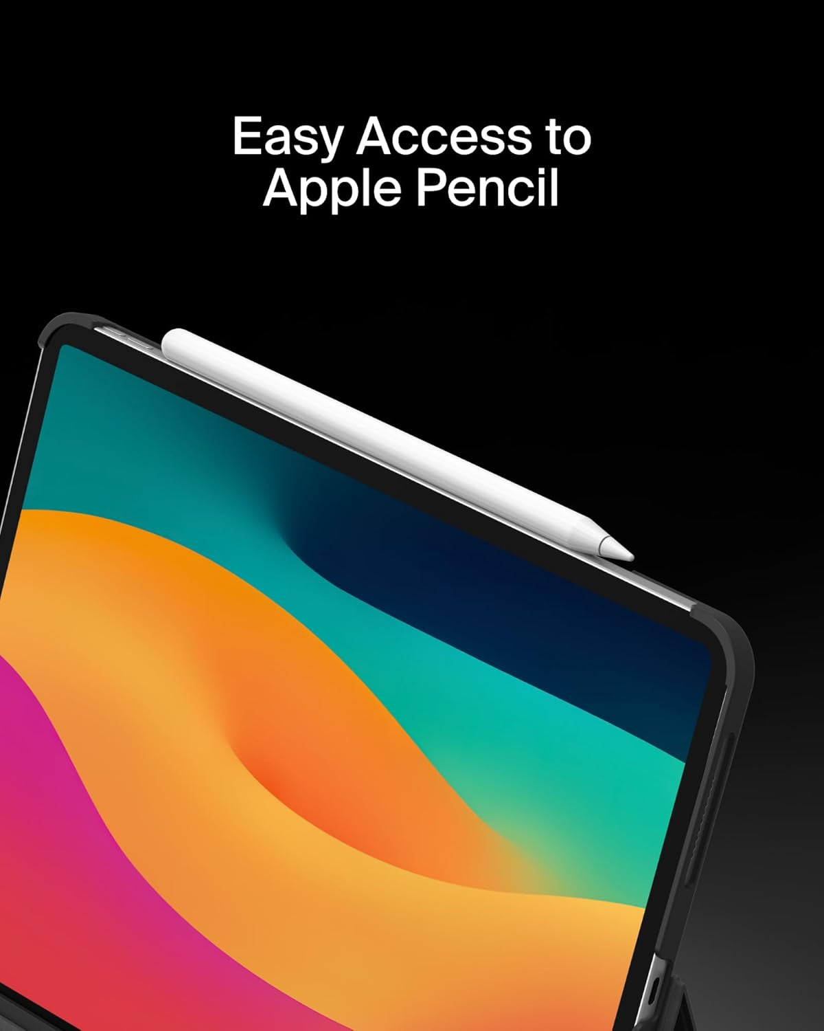 Pro Keyboard Case W/Magnetic Stand, Backlit Bluetooth Keyboard, Multi-Gesture Controls, Magnetic Apple Pencil Storage Compatibility, & Multimedia Keys for Ipad Pro 11" (M4/M5) - Black