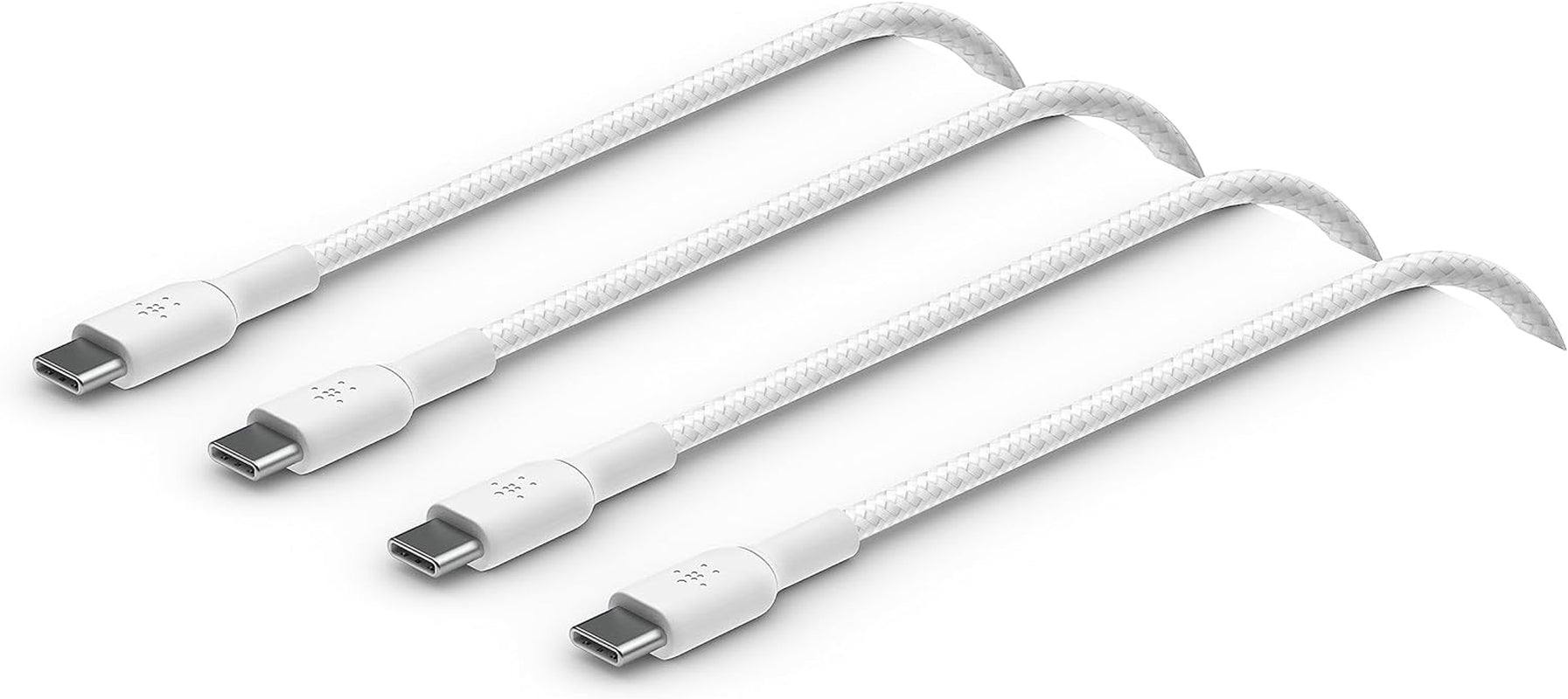 Boostcharge Braided USB-C to USB-C Cable (1M/3.3Ft) for Iphone 17, Iphone 17 Pro, Iphone 17 Pro Max, Galaxy S25, S24, Note, Pixel 10, Ipad Pro, Nintendo Switch 2 & More - White (2-Pack)
