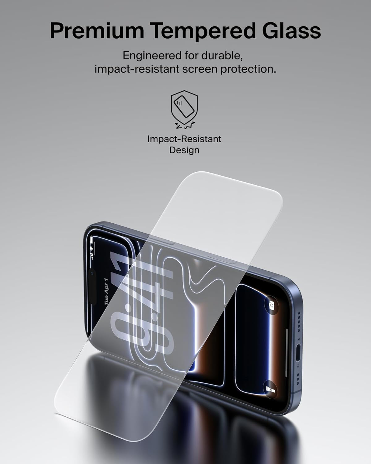 Screenforce Temperedglass Screen Protector for Iphone 17 Pro Max, Scratch-Resistant Impact Protection W/Included Easy Align Tray for Bubble Free Application, Recycled Glass - 2 Pack