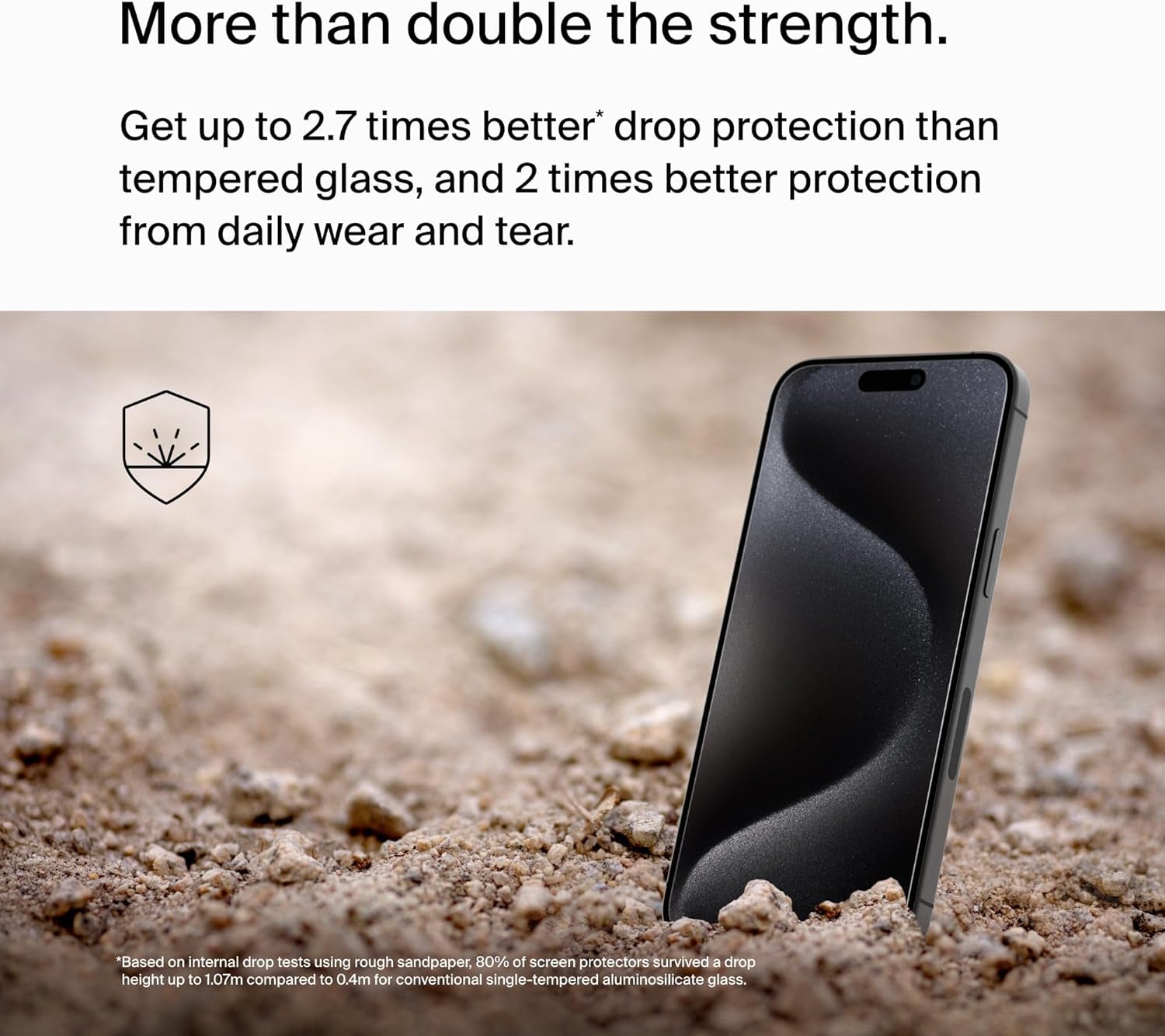Screenforce Ultraglass 2 Treated Iphone 15 Pro Max Screen Protector - Scratch-Resistant, 9H Hardness Tested Glass W/Slim Design - Includes Easy Align Tray for Bubble-Free Application