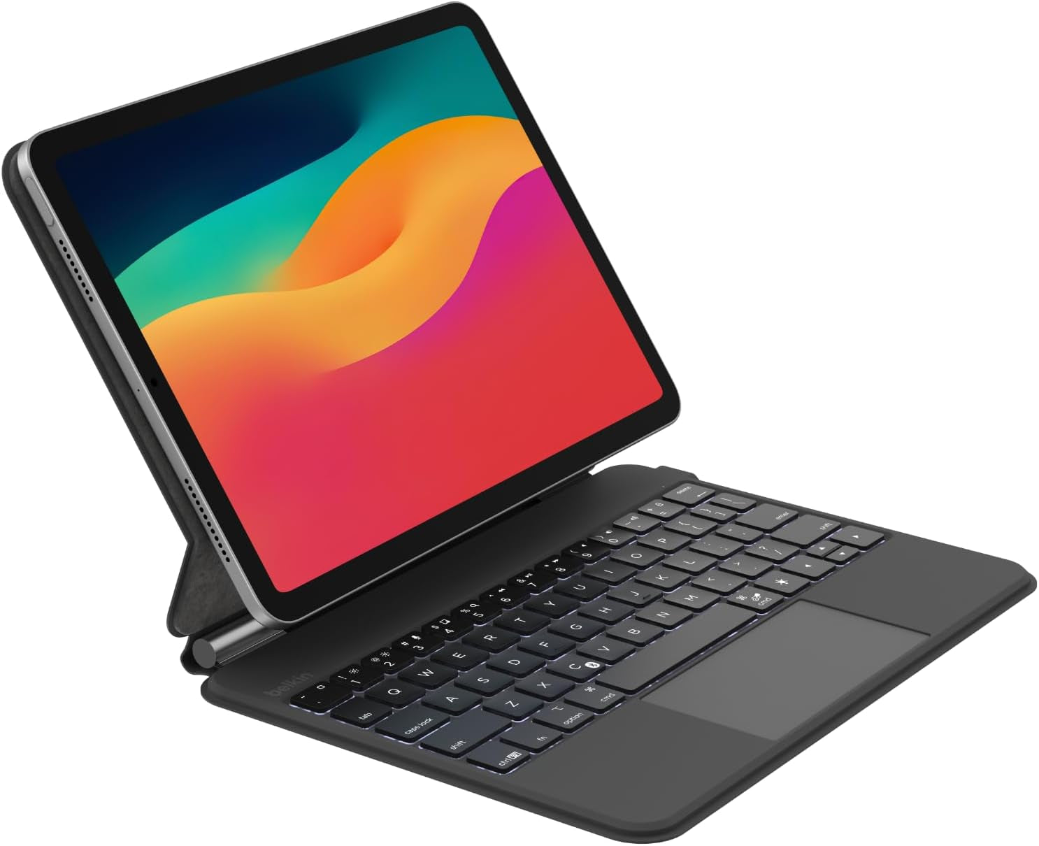 Pro Keyboard Case W/Magnetic Stand, Backlit Bluetooth Keyboard, Multi-Gesture Controls, Magnetic Apple Pencil Storage Compatibility, & Multimedia Keys for Ipad Pro 11" (M4/M5) - Black