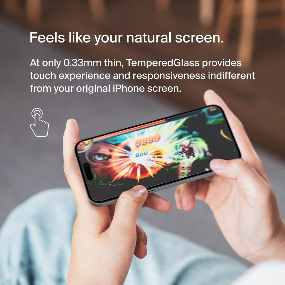 Screenforce Temperedglass Treated Privacy Screen Protector for Iphone 15 Pro Max - Slim & Scratch-Resistant - Includes Easy Align Tray for Bubble Free Application