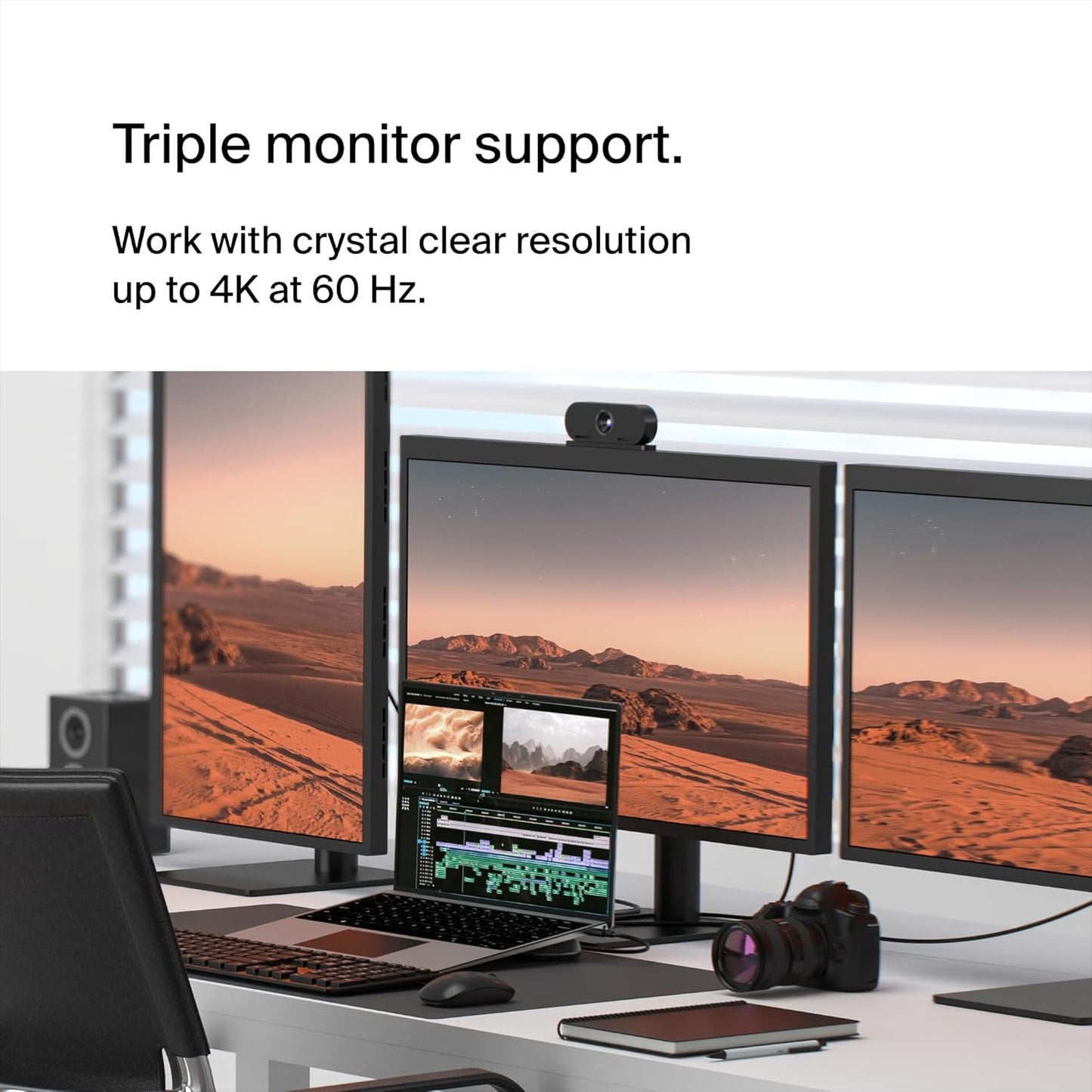 Connect 11-In-1 Universal USB-C Pro Dock W/ 3-Monitor Support, Silicon Motion Technology - Works with Mac, Windows, and Chromebook - 100W PD W/ 10Gbps Transfer Speeds & 2.5Gbps Ethernet - Grey