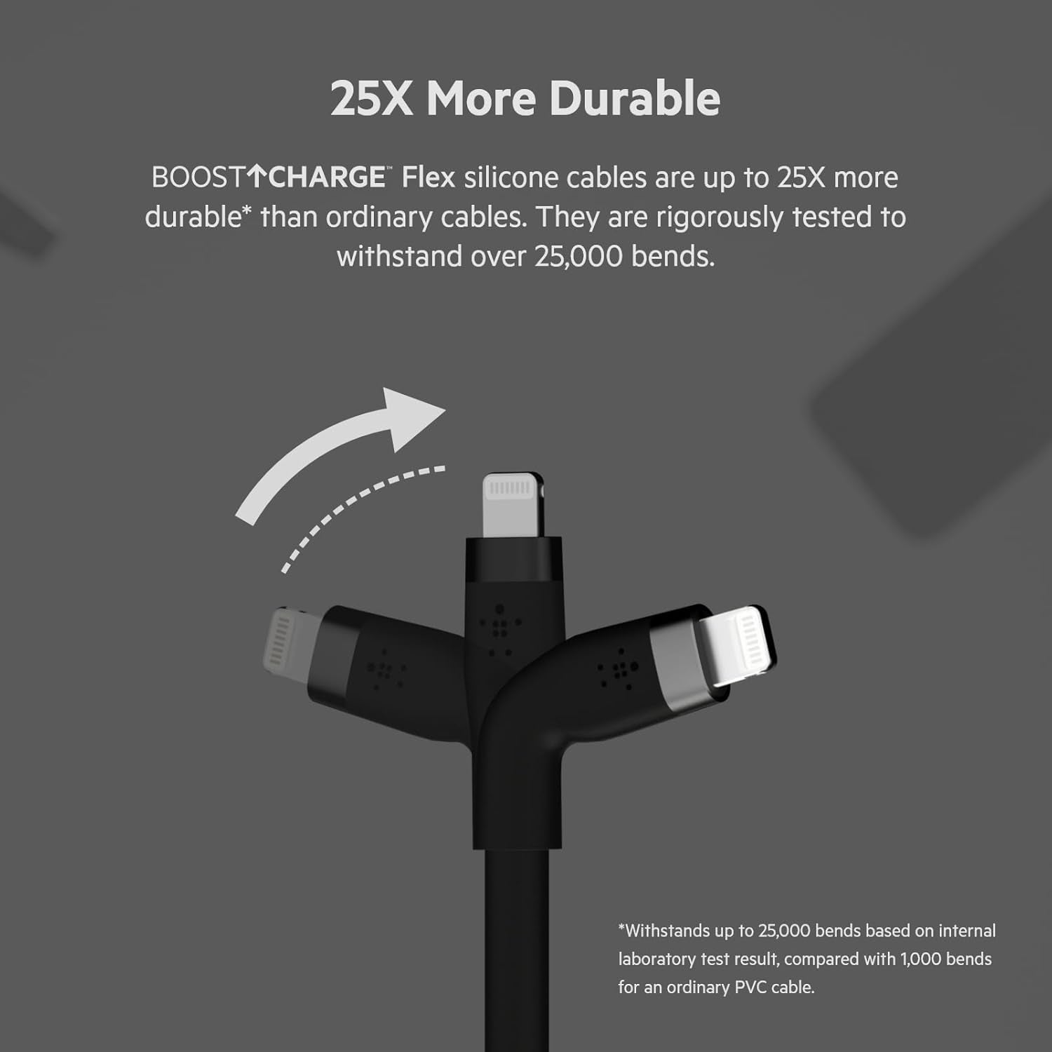 Boostcharge Flex Silicone USB-C to Lightning Cable (1M/3.3FT), Mfi-Certified Charging Cable for Iphone Series with Cable Clip - Black