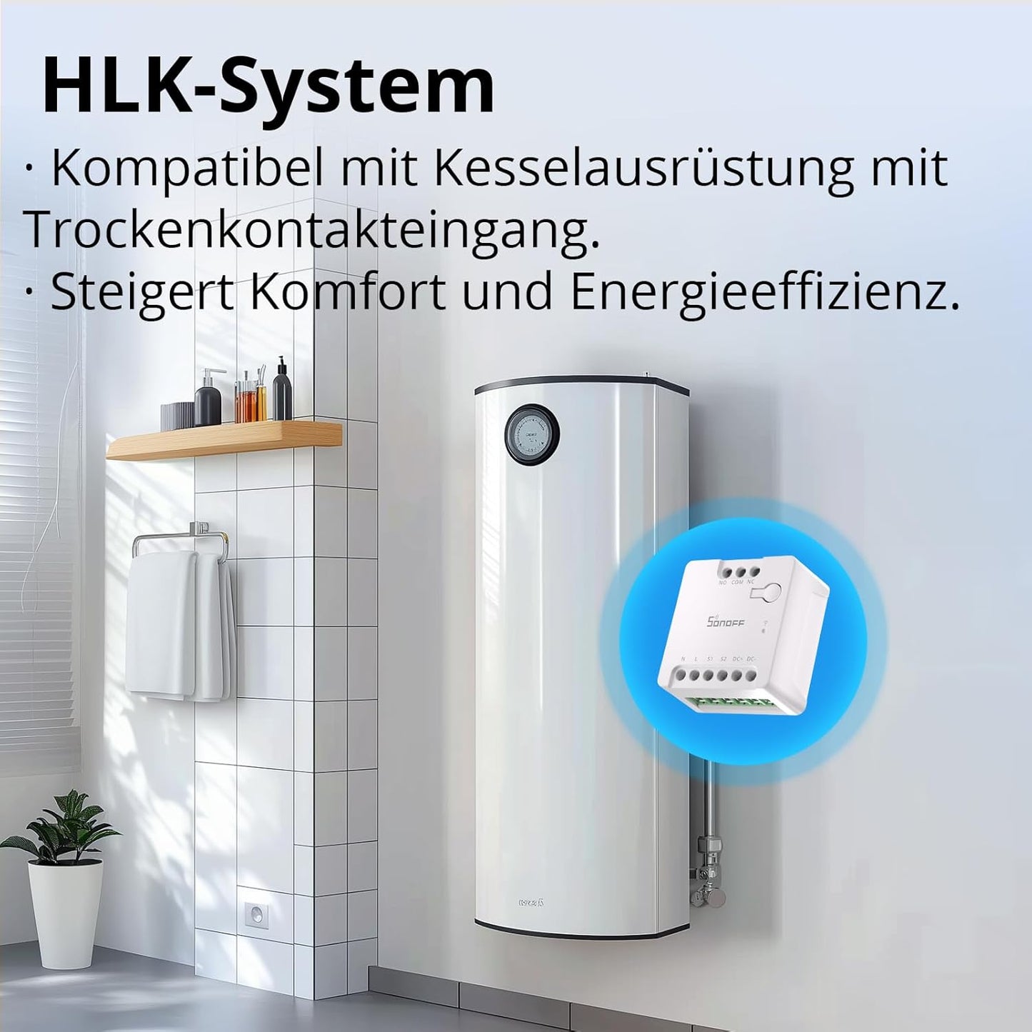 WiFi Mini-D Smart Switch with Matter Compatibility, Dry Contact Output, AC/DC Input Support, Alexa & Google Home Integration, Ideal for Garage Doors, Boilers, Low Power DC Motors, and Solenoid Valves (Pack of 2)