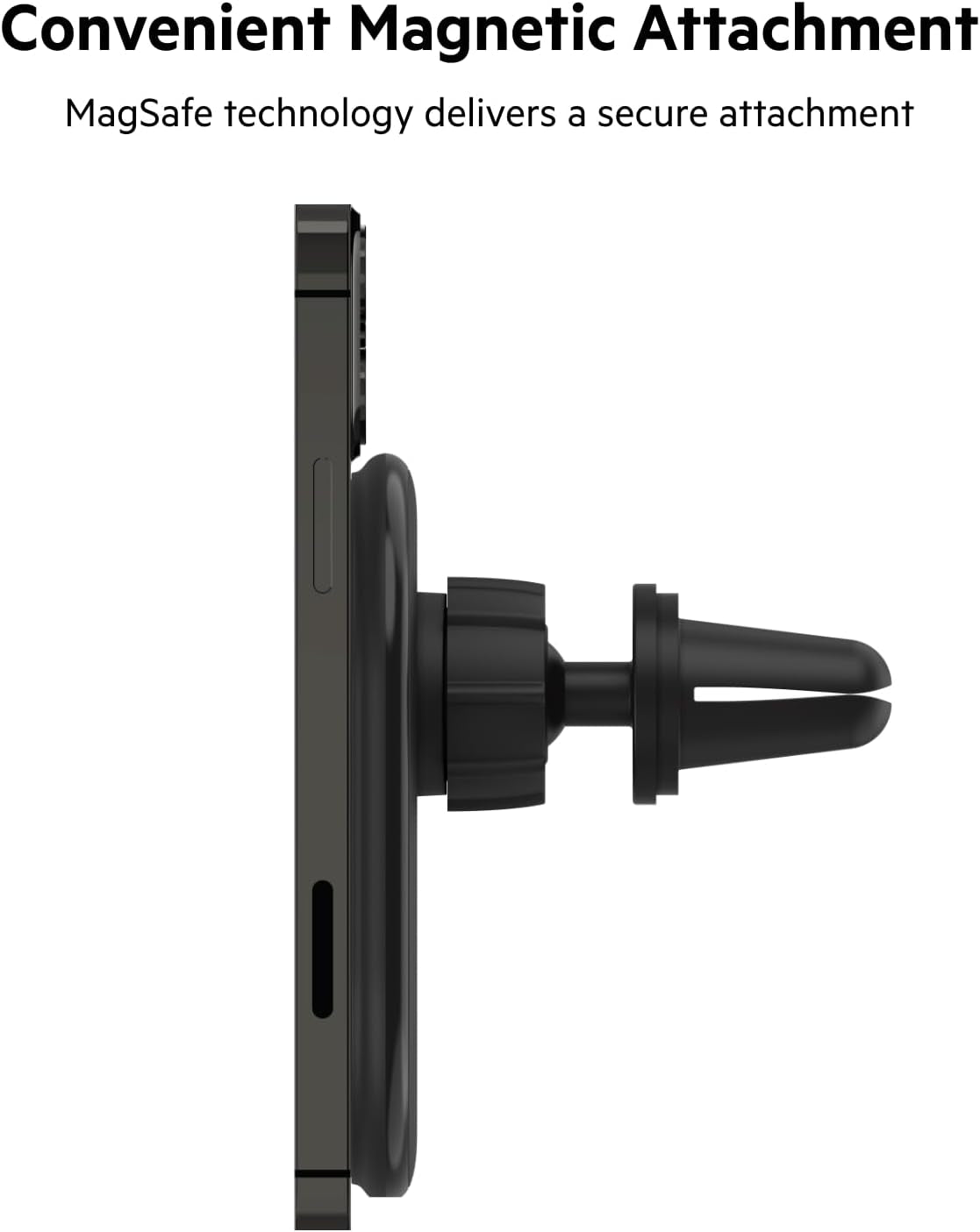 Magsafe-Compatible Magnetic Wireless Car Charger 10W - Wireless Charger, Magnetic Car Vent Phone Mount for Iphone 17, Iphone 16, 15, & 14 Series, Pixel 10 (Power Supply NOT Included) - Black