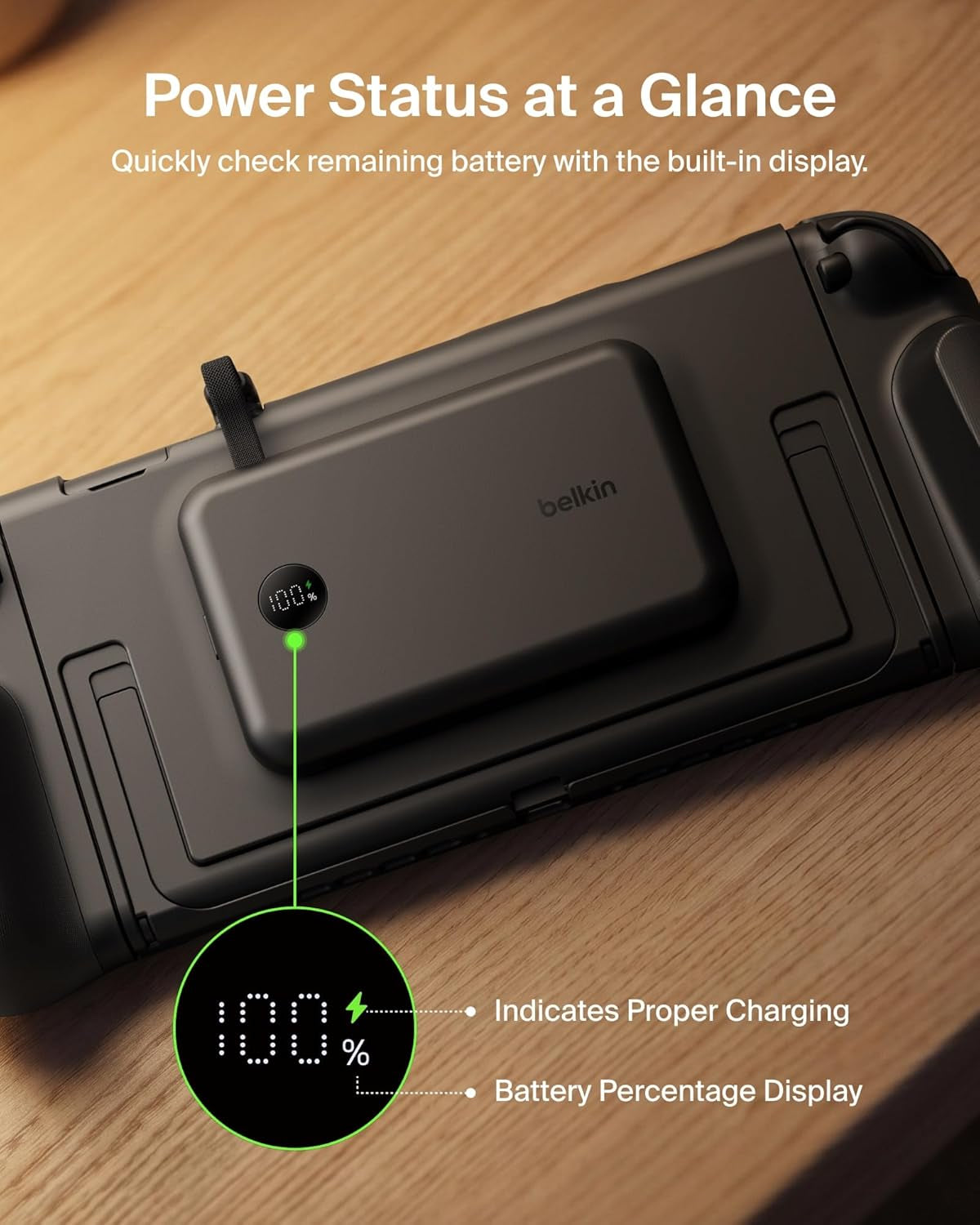 Nintendo Switch 2 Case Grip, 30W 10000Mah Magnetically Attachable Power Bank with Digital Display, Dockable, Quick-Release, Kickstand Compatible Ergonomic Non-Slip Protective Travel Case