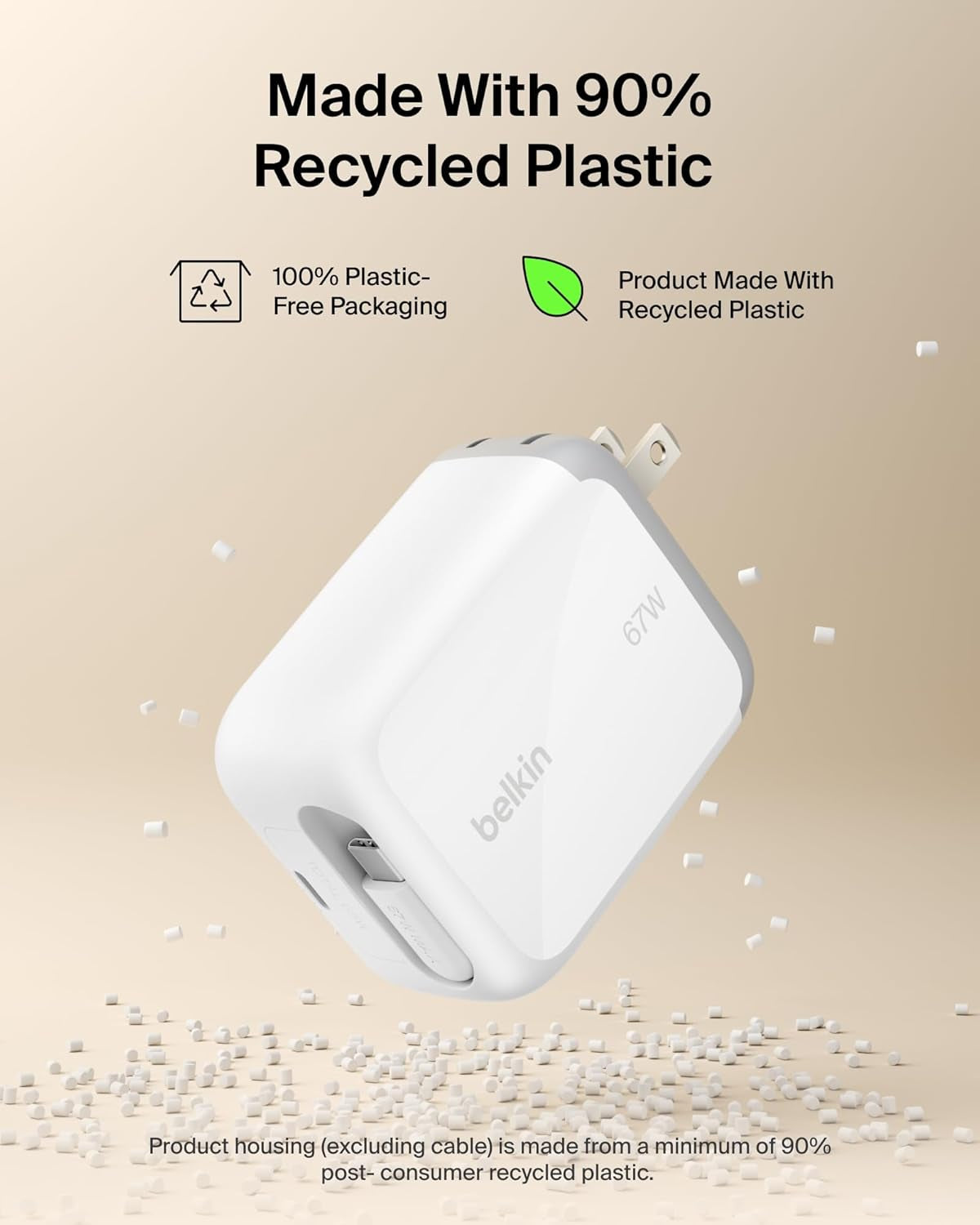 USB C Retractable Wall Charger, 67W Max Gan Fast Charging Block W/Built-In, Extra-Long 3.3Ft Retractable Cable - Iphone Charger for Iphone 17/16 Series, Galaxy, Macbook, Airpods, Ipad, & More