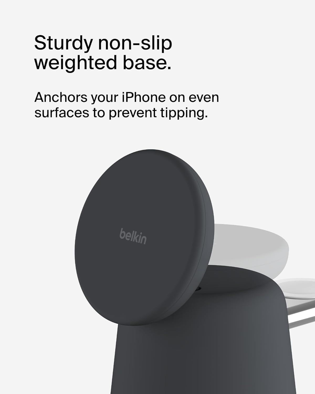 2-In-1 Magsafe Wireless Charging Dock 15W Fast Charge Iphone Charger Compatible with Iphone 17, 16, 15, and 14 Series, Airpods, Pixel 10, and Other Magsafe Enabled Devices, PSU Included - Black