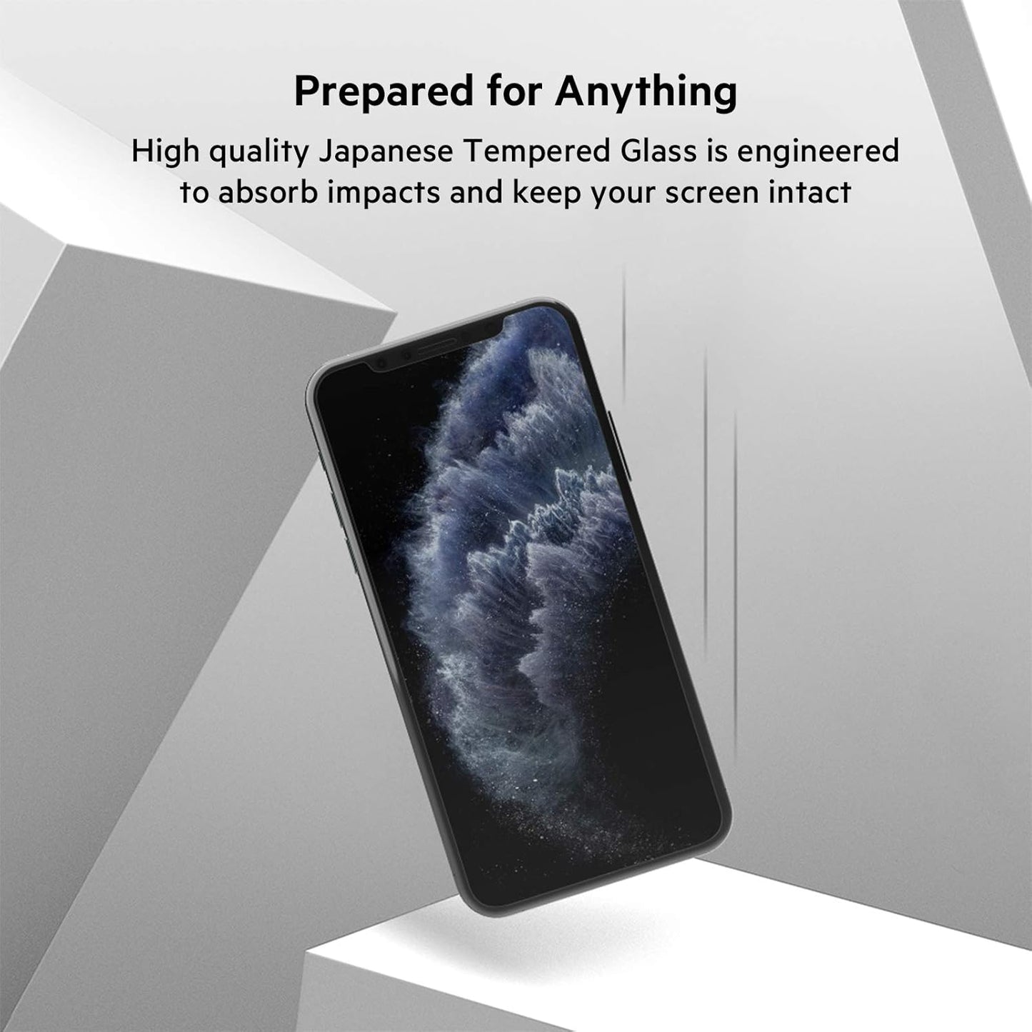 Screen Protector for Apple Iphone 11 Pro Max or Iphone XS Max with Antimicrobial-Treated and Included Easy Align Tray for Simple, Bubble Free Installation, Screenforce Temperedglass