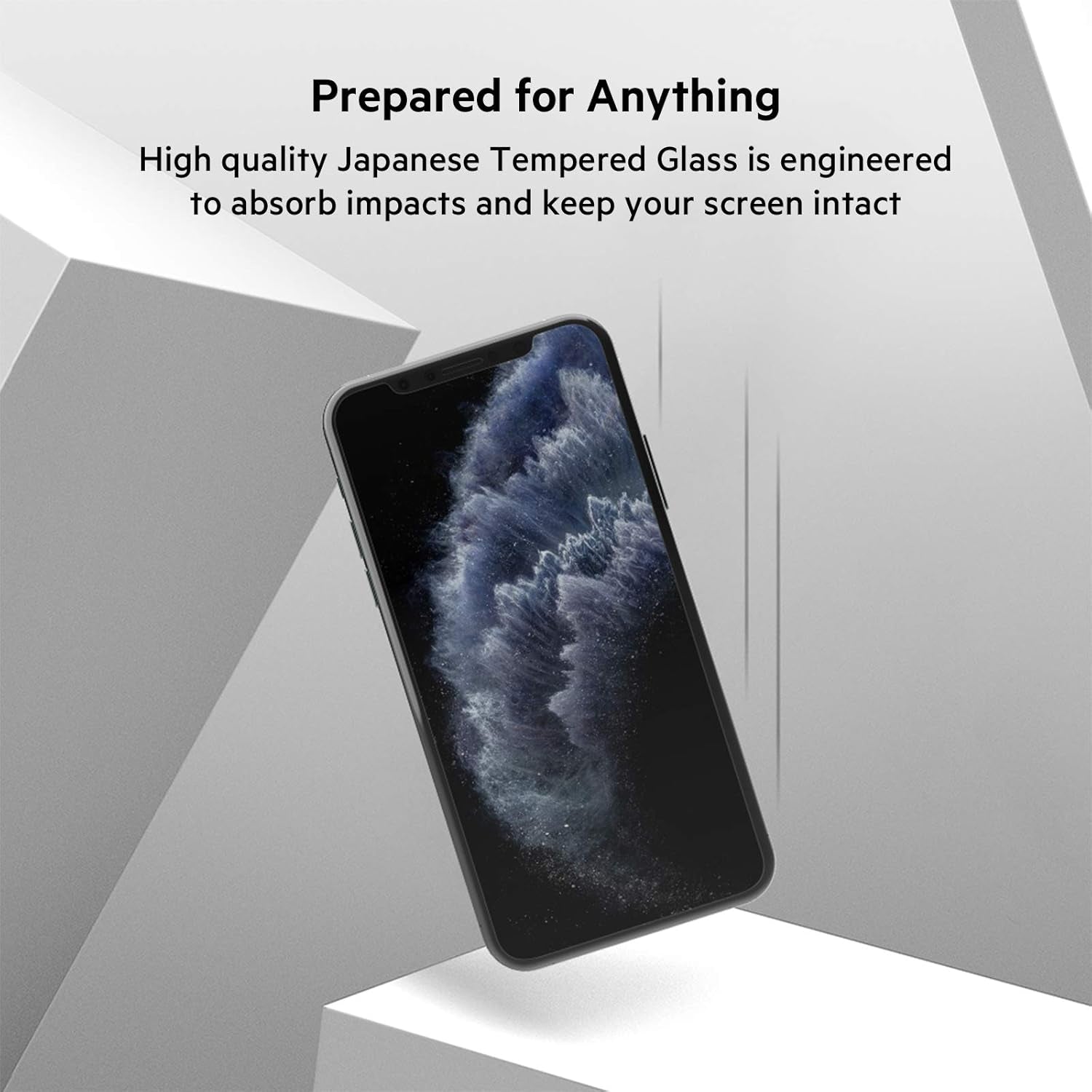 Screen Protector for Apple Iphone 11 Pro Max or Iphone XS Max with Antimicrobial-Treated and Included Easy Align Tray for Simple, Bubble Free Installation, Screenforce Temperedglass