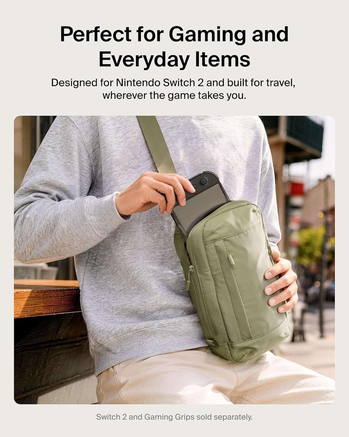 Nintendo Switch 2 Carrying Case, Sling Crossbody Travel Bag, Fits up to 2 Pro Controllers with 10 Game Cartridge Slots, Soft Interior & Lightweight Protective Gaming Pouch, Switch 2 Accessories