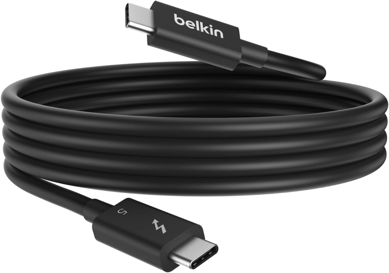 3.3Ft USB-C Thunderbolt 5 Cable W/ 240W Power Delivery, Bandwidth Boost up to 120Gbps, 3X Faster Data Transfer, and 4K UHD Display Resolution - Intel-Certified Fast Charging USB-C Cable - Black