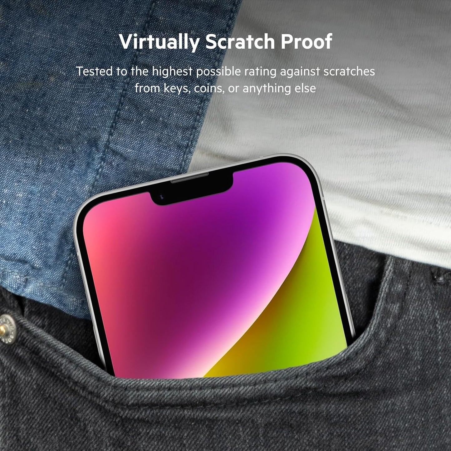 Ultraglass Iphone 14 Plus, Iphone 13 Pro Max Screen Protector - Easy Application with Installation Guide Tray - Crystal Clear Tempered Glass Screen Protector with Antimicrobial-Treated Display