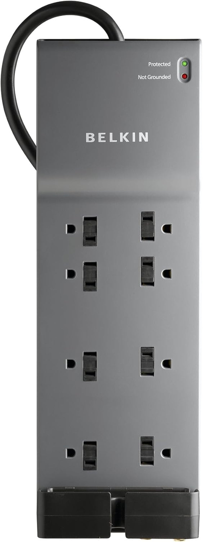 Power Strip,  Surge Protector - 8 AC Multiple Outlets (3550 Joules) - 6 Ft Long Flat Plug Heavy Duty Extension Cord for Home, Office, Travel, Computer Desktop & Phone Charging Brick - Black