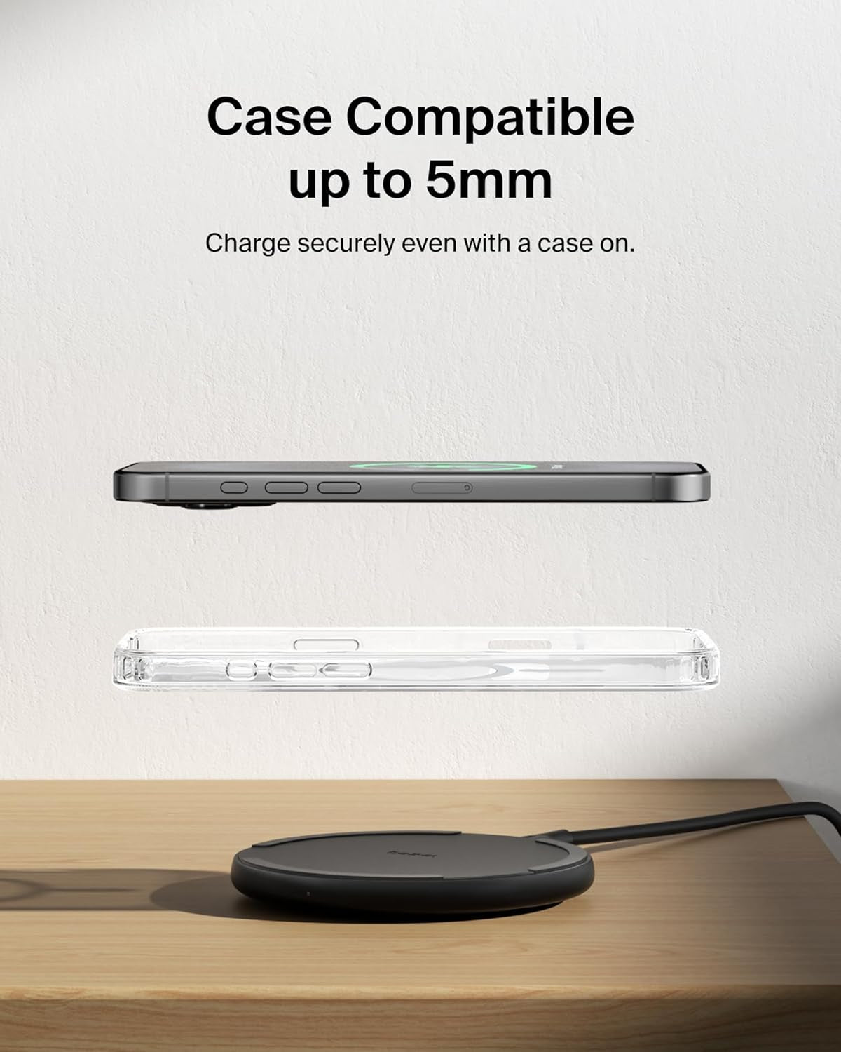 Wireless Charging Pad 15W - Qi Charger - Wireless Charger Iphone 17, Charging Station for Apple Iphone 16/15/14 Series, Airpods, Samsung Galaxy S25/S24, Pixel 5Ft Cable Included, Black, 2-Pack