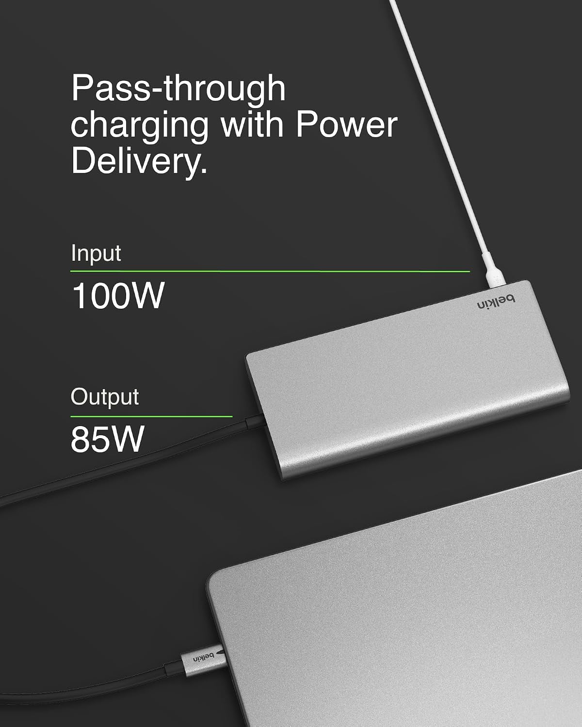 Inc015Btsgy-Cz 8-In-1 USB Hub with 4K Dual Display, 1Gbps, 10Gbps, Data Transfer, 100W, PD, Siliconmotion, Compatible with Macbook M1, M2, M3, Windows, Chromebook, USB-C Cable (22Cm)